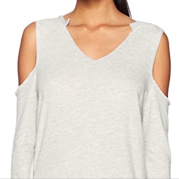 Pam & Gela Cold Shoulder Thumbhole Sweatshirt - Picture 2 of 5